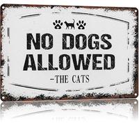 MDBJTCYZN ZGPOSQKZSC No Dogs Allowed Signed The Cats Vintage Funny Metal Tin Sign for Cat Lover Home and Office 8 X 12 in