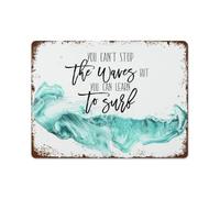 MDBJTCYZN ZGPOSQKZSC Stay Afloat Inspirational Metal Sign Vintage Surfing Tin Plaque for Beach House Office Living Room Motivational Wall-Art 8 X 12 Inch