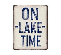 MDBJTCYZN ZGPOSQKZSC Vintage Metal Sign On Lake Time Rustic Cabin Tin Wall-Art for House Porch Patio Home Office Decor 8 X 12 inch