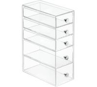 mDesign boite de stockage en plastique - support à lunettes pratique à 5 tiroirs - accessoire de rangement pour stylos ou accessoire de couture - transparent