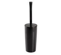 mDesign Brosse WC en Plastique - balayette WC Classique pour Salle de Bain ou Les WC des invités - Brosse Toilette et Support à Brosse Pratiques - Noir