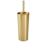 mDesign Brosse WC Fine en INOX - Porte Brosse WC Classique pour Salle de Bain ou WC d’invités - Brosse Toilette avec Support à Brosse Pratique - Laiton