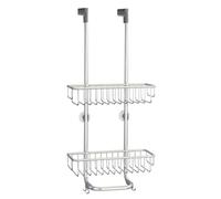 mDesign Étagère de douche à suspendre sur porte - Étagère de douche pratique avec perceuse - Installation - Panier de douche suspendu - Panier de douche en acier inoxydable - pour tous les accessoires