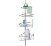 mDesign étagère de douche - serviteur de bain en métal, montage sans perçage - valet de douche idéal pour le shampooing, les rasoirs, les éponges, etc. - satiné