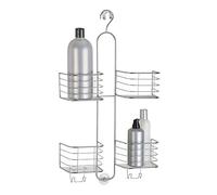 mDesign Panier de Douche pour shampoing, Gel Douche, Savon - Une étagère Douche Pratique et Facile à Installer - Accessoire Salle de Bain pour Plus de Place de Rangement avec 4 paniers - argenté