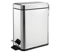 mDesign Petit bidon rectangulaire en métal de 1,3 gallon avec doublure/poignée, chrome