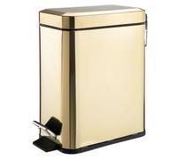 mDesign Petit bidon rectangulaire en métal de 1,3 gallon avec doublure/poignée, laiton doux