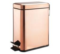 mDesign Petit bidon rectangulaire en métal de 1,3 gallon avec doublure/poignée, or rose