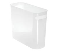mDesign Petite poubelle en plastique 1,5 gal/5,7 l, poignées intégrées, blanc givré