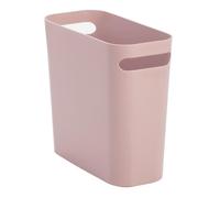 mDesign Petite poubelle en plastique de 1,5 gallon/5,7 litres avec poignées intégrées, rose