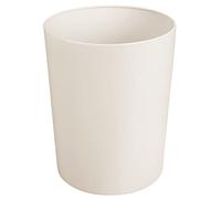mDesign Petite poubelle ronde en métal de 6 litres pour salles de bains, cuisine, chambre, bureau à domicile - Acier inoxydable durable - Collection Mirri - Crème/beige