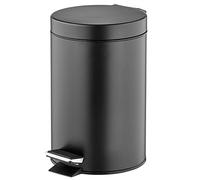 mDesign poubelle à pédale 3L - poubelle en métal avec couvercle et seau plastique - parfaite comme poubelle sous évier, corbeille à papier, de cuisine ou de salle de bain - noir