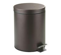 mDesign poubelle à pédale 5l - conteneur avec pédale - poubelle avec un couvercle et un seau intérieur amovible en plastique robuste - couleur : noir moderne