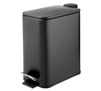 mDesign Poubelle à pédale rectangulaire en acier inoxydable avec pédale, couvercle et insert en plastique, 5 l, élégante poubelle de salle de bain ou corbeille à papier pour salle de bain, cuisine et