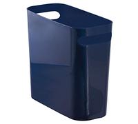 mDesign poubelle avec poignées - idéale comme poubelle cuisine ou comme corbeille à papier - plastique durable - pour cuisine, salle de bain et bureau - design moderne - bleu marine