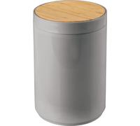 mDesign Poubelle Corbeille à papier 5L couvercle basculant bambou plastique gris