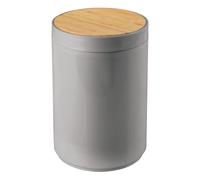 mDesign Poubelle Corbeille à papier 5L couvercle basculant bambou plastique gris