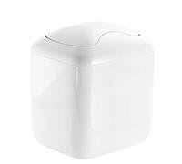 mDesign poubelle de salle de bain, blanche - matériel: plastique résistant - poubelle de cuisine de - corbeille à papier design