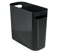 mDesign Poubelle de salle de bain - Poubelle pour chambre à coucher, salle de bain, maison et bureau - Corbeille à papier pratique - Noir
