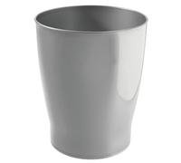 mDesign Poubelle ronde de salle de bain et chambre à coucher - Poubelle pour chambre à coucher, salle de bain, maison et bureau - Argent