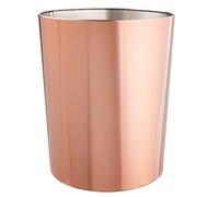 mDesign Poubelle ronde - Poubelle compacte pour salle de bain, cuisine et bureau avec suffisamment d'espace pour les déchets - Corbeille à papier en métal - Or rose