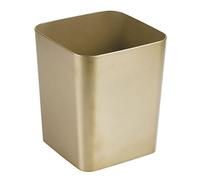 mDesign poubelle salle de bain - corbeille à papier carrée au design élégant - poubelle en plastique de cuisine - couleur laiton