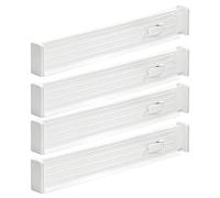 mDesign séparateur de tiroir réglable (lot de 4) - organisateur de tiroir pratique en plastique - range couverts pour tiroir de cuisine - pour tiroir chambre à coucher- blanc