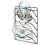 mDesign Support de couvercle de casserole - Rangement polyvalent pour accessoires de cuisine - Rangement pour couvercle de casserole pour ranger tous les couvercles de casseroles et couvercles - Noir