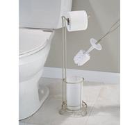 mDesign Support de papier toilette Brosse à WC Brosse 2 en 1 indépendante argentée
