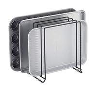mDesign Support pour couvercle de casserole et poêle - Support en fil métallique pour armoires, garde-manger ou surfaces de cuisine - Support autoportant avec 5 emplacements pour poêles, casseroles,