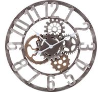 MDF-Wanduhr, Quarz, analogue, Metall-Optik, Ø 60 cm