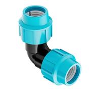 Mdpe PE Eau Tube coudé à 90 degrés 20 mm Plastique femelle raccords à compression