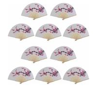MDSIOKHJ Éventail de Tai Chi Lot de 10 éventails Pliables en Soie à Motif Fleurs Cerisier, for Mariage, fête