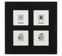 MDT BE-GT04S.01 Bouton-poussoir en verre Plus 4 positions Noir (BE-GT04S.01)