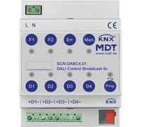 MDT DALI Control Broadcast Gateway, 4 canaux, 4TE, REG, KNX, MDT, 1 pièce.