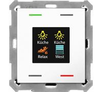 MDT KNX 55 x 55 mm Bouton-poussoir Light quadruple avec écran couleur et capteur de température blanc pur, 1 pièce.