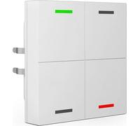 MDT KNX 55 x 55 mm Bouton-poussoir Light quadruple neutre avec capteur de température blanc pur gl, 1 pièce.