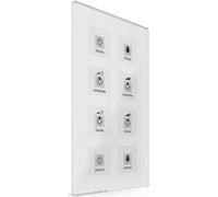 MDT KNX Bouton-poussoir en verre 8 fois Plus avec capteur de température blanc, avec étiquette, 1 pièce.