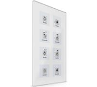 MDT KNX Bouton-poussoir en verre 8 fois Plus blanc avec film d'étiquetage, 1 pièce.