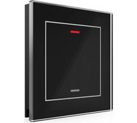 MDT KNX Bouton-poussoir en verre II Light 1-fach RGBW, thermostat, noir, neutre, 1 pièce.