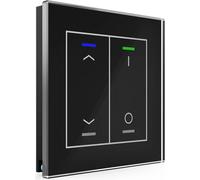 MDT KNX Bouton-poussoir en verre II Light 2 voies RGBW, thermostat, noir, commutateur de store, 1 pièce.