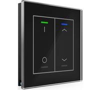 MDT KNX Bouton-poussoir en verre II Light 2 voies RGBW, thermostat, noir, commutation_Jal., 1 pièce.