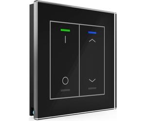 MDT KNX Bouton-poussoir en verre II Light 2 voies RGBW, thermostat, noir, commutation_Jal., 1 pièce.