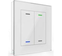 MDT KNX Bouton-poussoir en verre II Light double RGBW, avec température, verre blanc, neutre, 1 pièce.