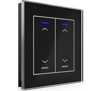 MDT KNX Bouton-poussoir en verre II Light double RGBW, noir, store, 1 pièce.