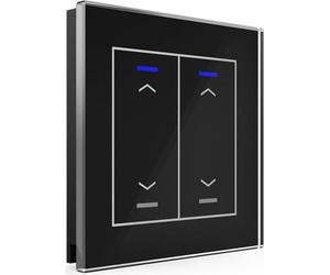 MDT KNX Bouton-poussoir en verre II Light double RGBW, noir, store, 1 pièce.