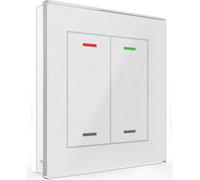 MDT KNX Bouton-poussoir en verre II Light double RGBW, verre blanc, neutre, 1 pièce.
