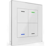 MDT KNX Bouton-poussoir en verre II Light quadruple blanc Up, 1 pièce.