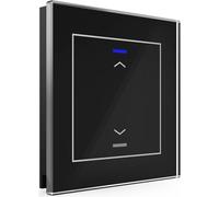 MDT KNX Bouton-poussoir en verre II Light simple RGBW, noir, store, 1 pièce.