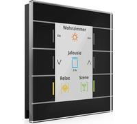 MDT KNX Bouton-poussoir en verre II Smart avec écran couleur noir, 1 pièce.